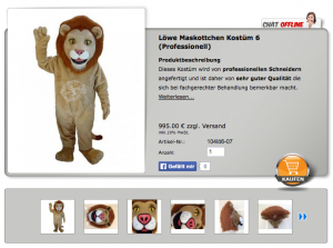 Kostüme Löwen Maskottchen Lauffiguren Walking Act günstig kaufen