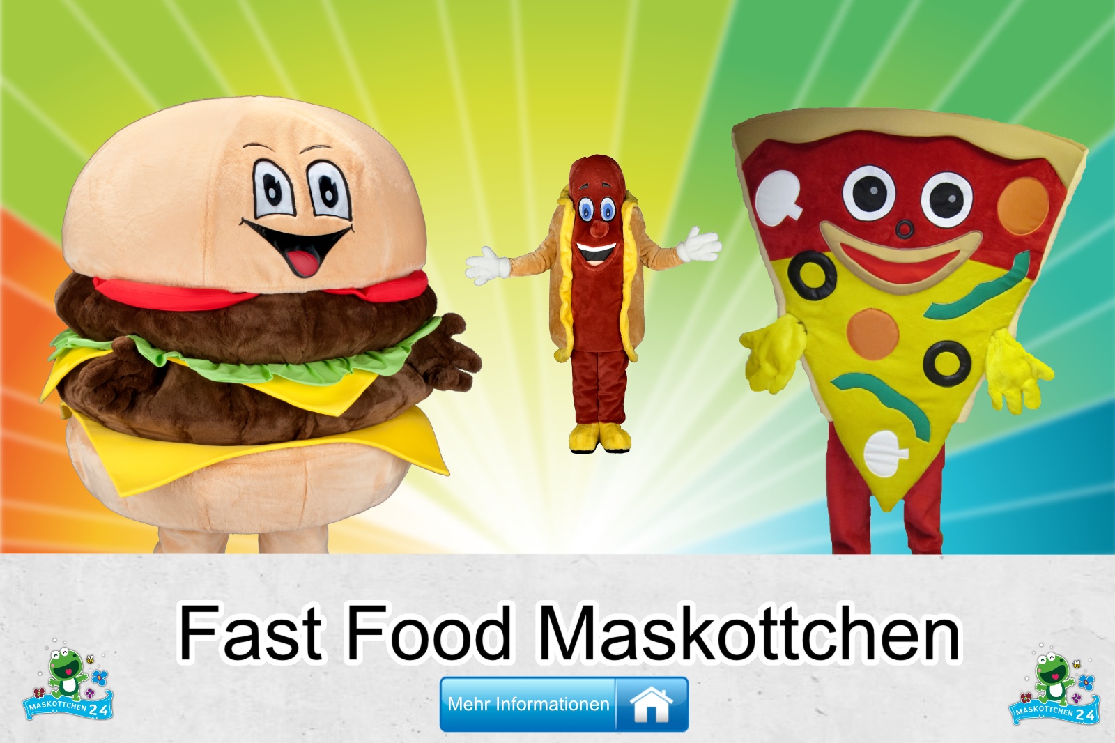 Fast Food Kostüme Maskottchen Karneval Produktion Firma Bau